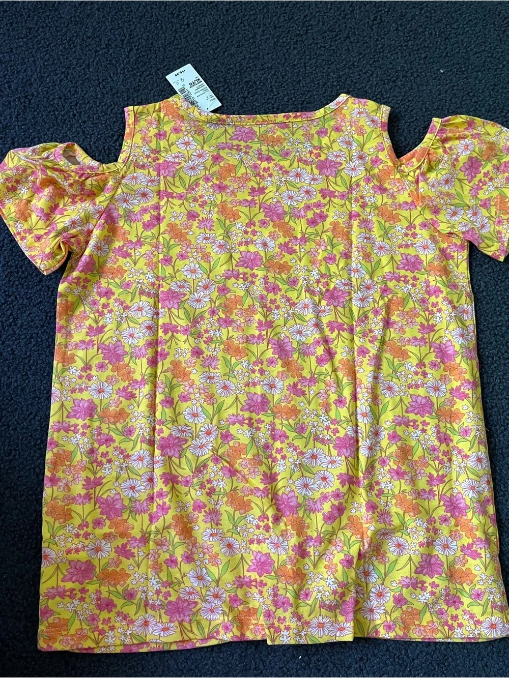 The Children's Place Yellow Floral Dress with Pink & Orange Blooms